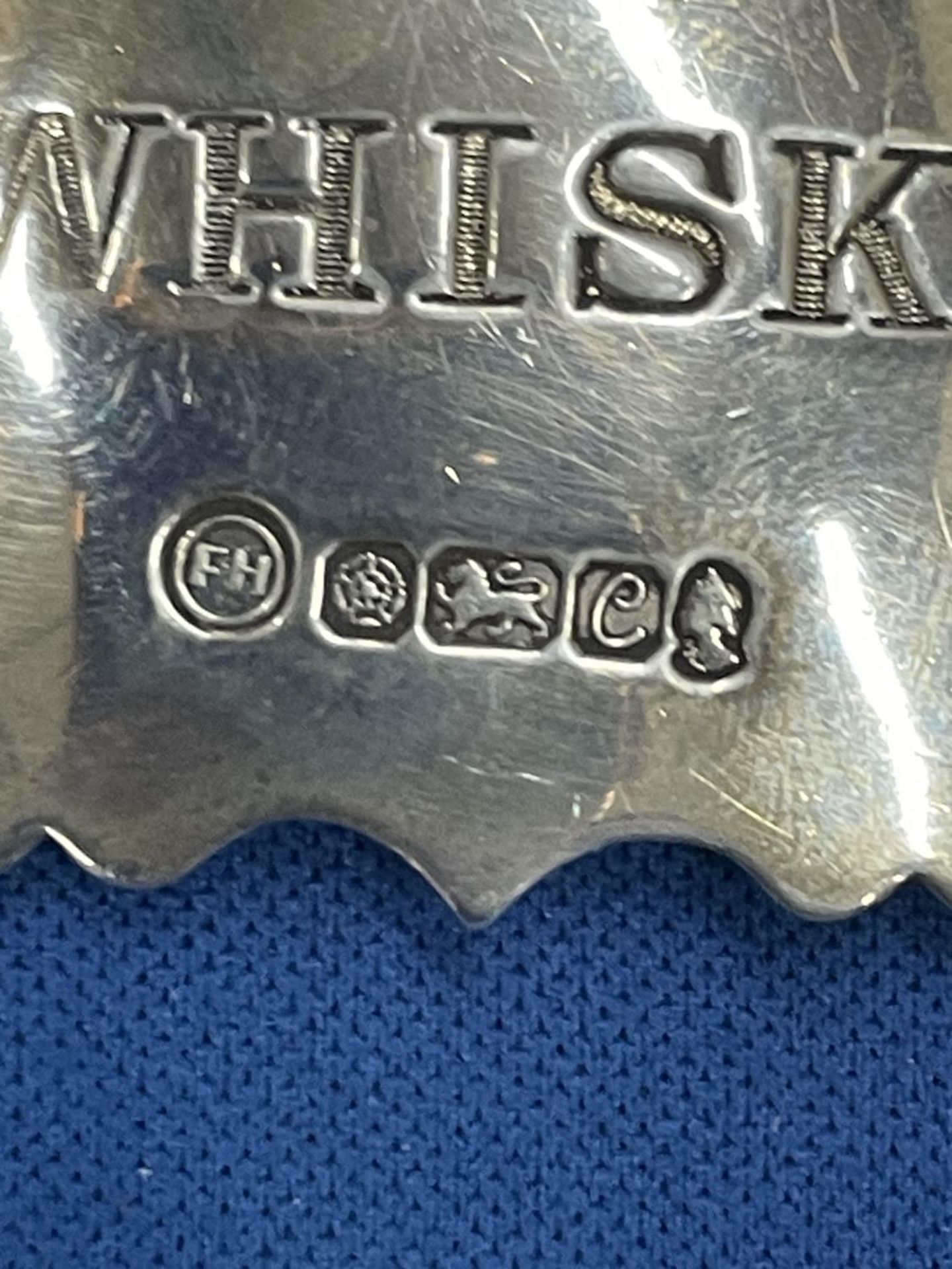 TWO HALLMARKED SHEFFIELD SILVER DECANTER LABELS, SHERRY AND WHISKY - Image 8 of 8