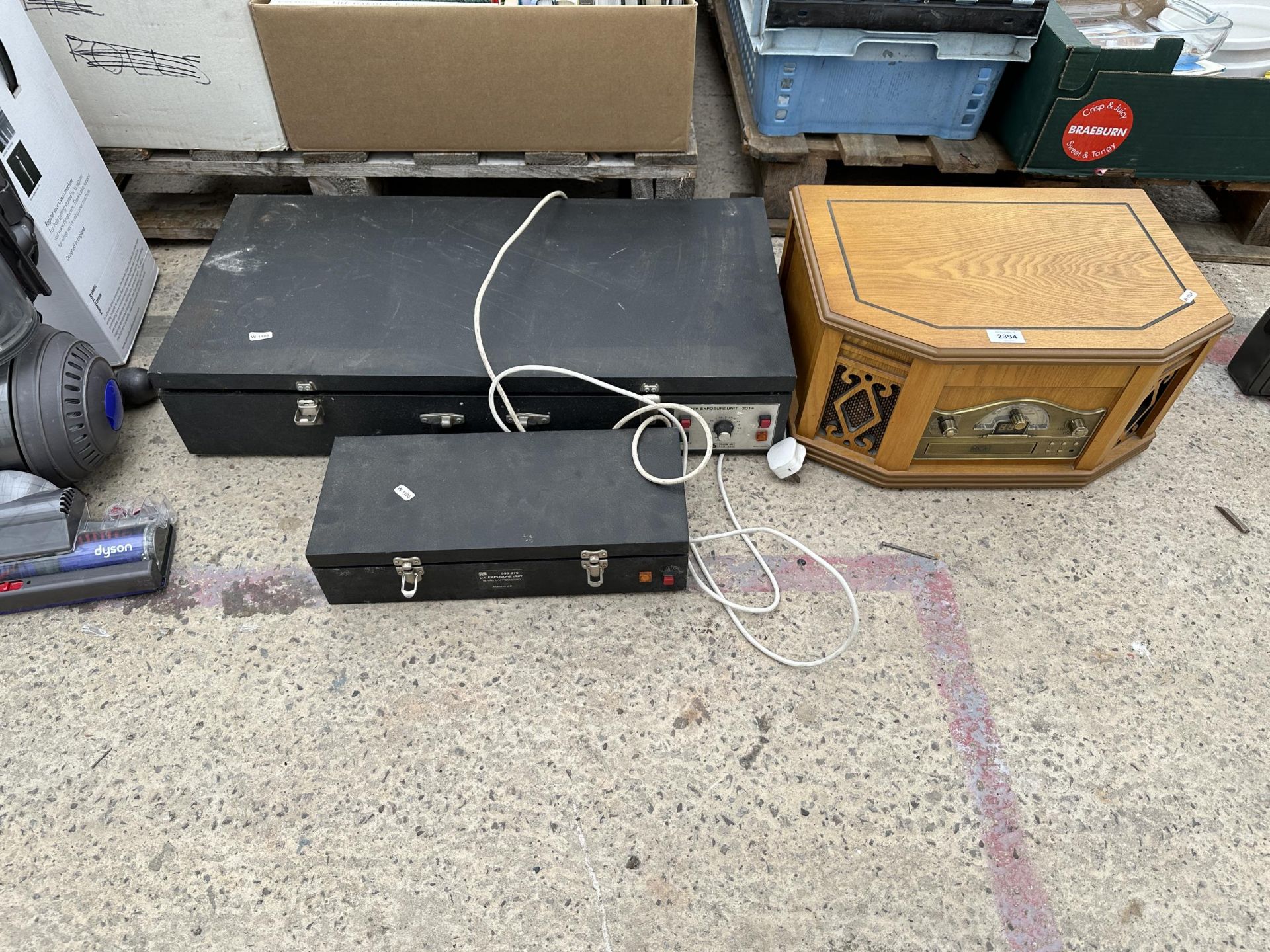 TWO UV EXPOSURE UNITS AND A RECORD PLAYER