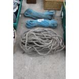 THREE VARIOUS LENGTHS OF ROPE