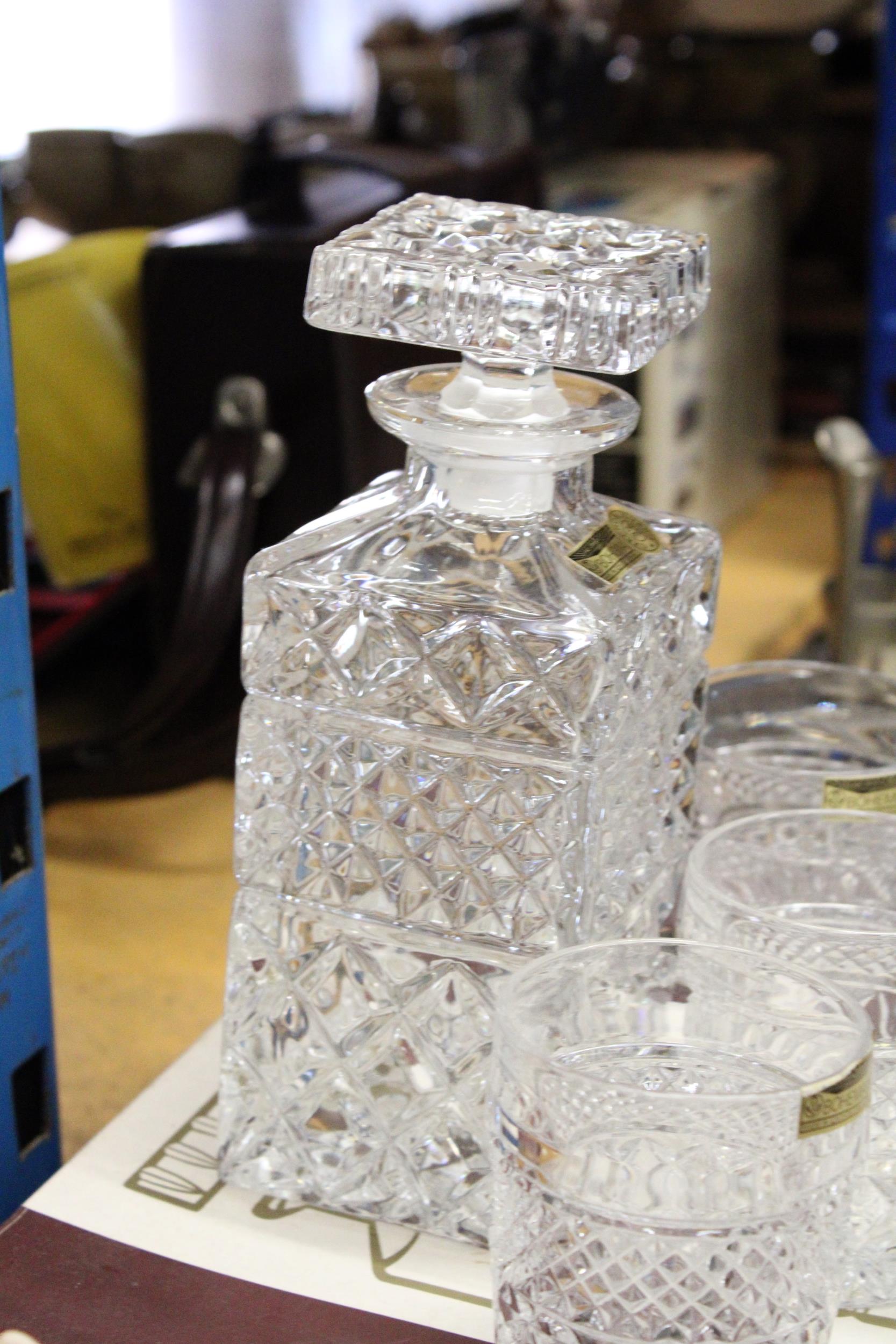 A BOHEMIAN CRYSTAL DECANTER AND TUMBLERS SET, BOXED - Image 5 of 5