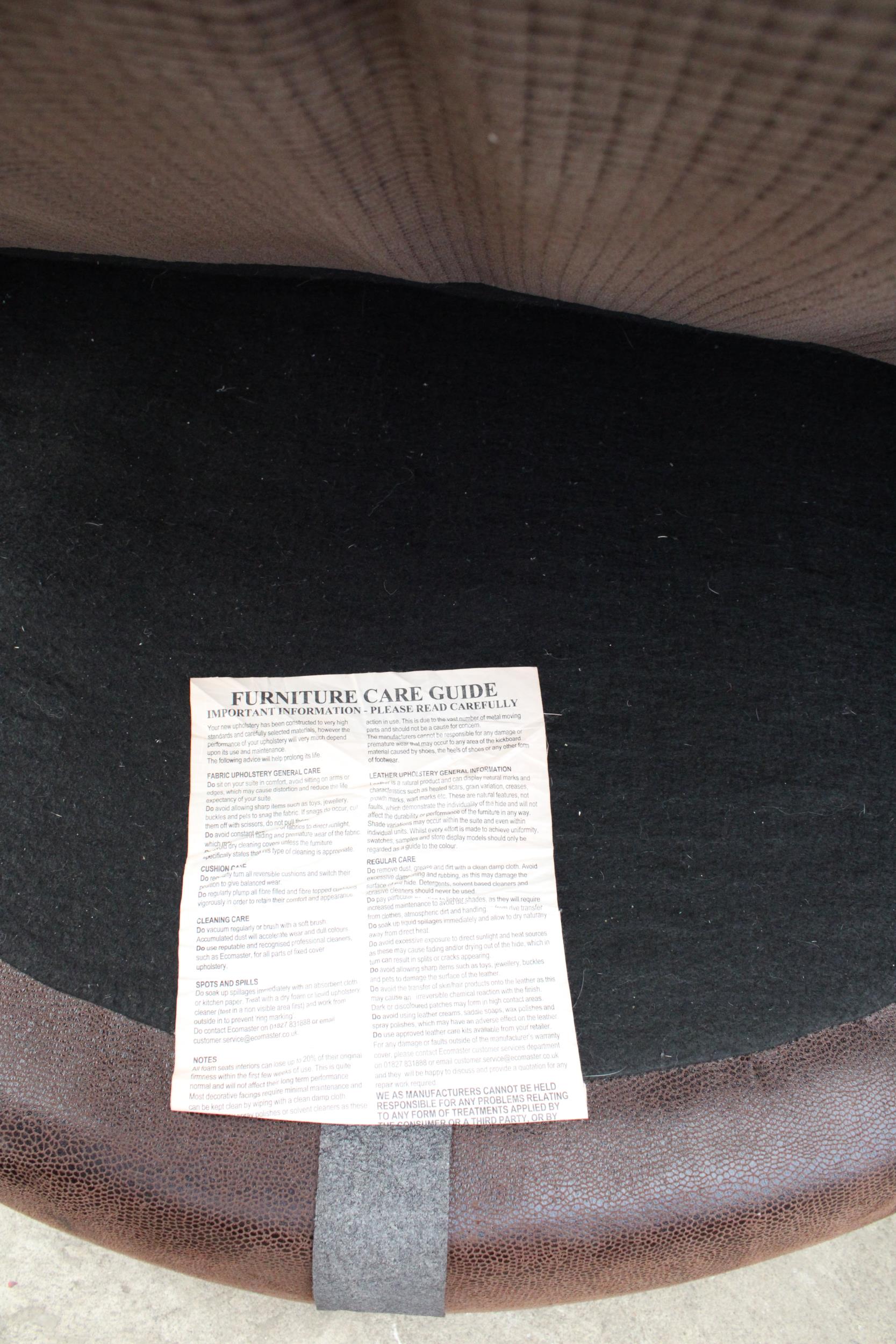 A BROWN LAURA ASHLEY SWIVEL SNUGGLE CHAIR - Image 3 of 3