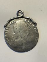 AN 1787 GEORGE III COIN ON A MOUNT