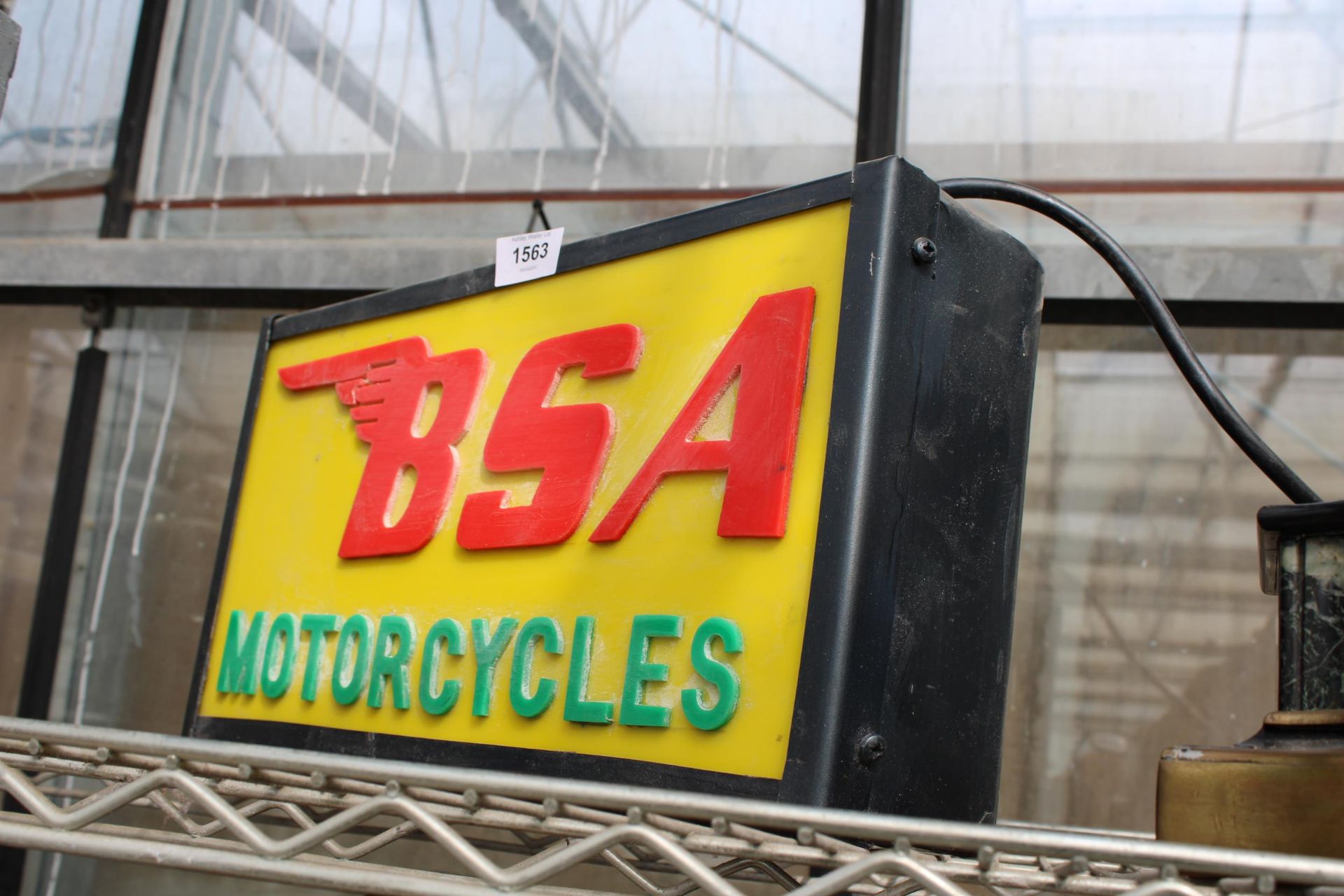 AN ILLUMINATED BSA MOTORCYCLES SIGN - Image 2 of 2