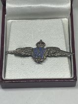 A SILVER R A F WINGS BROOCH