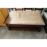 A MODERN PINE TWO TIER COFFEE TABLE 47" X 31"