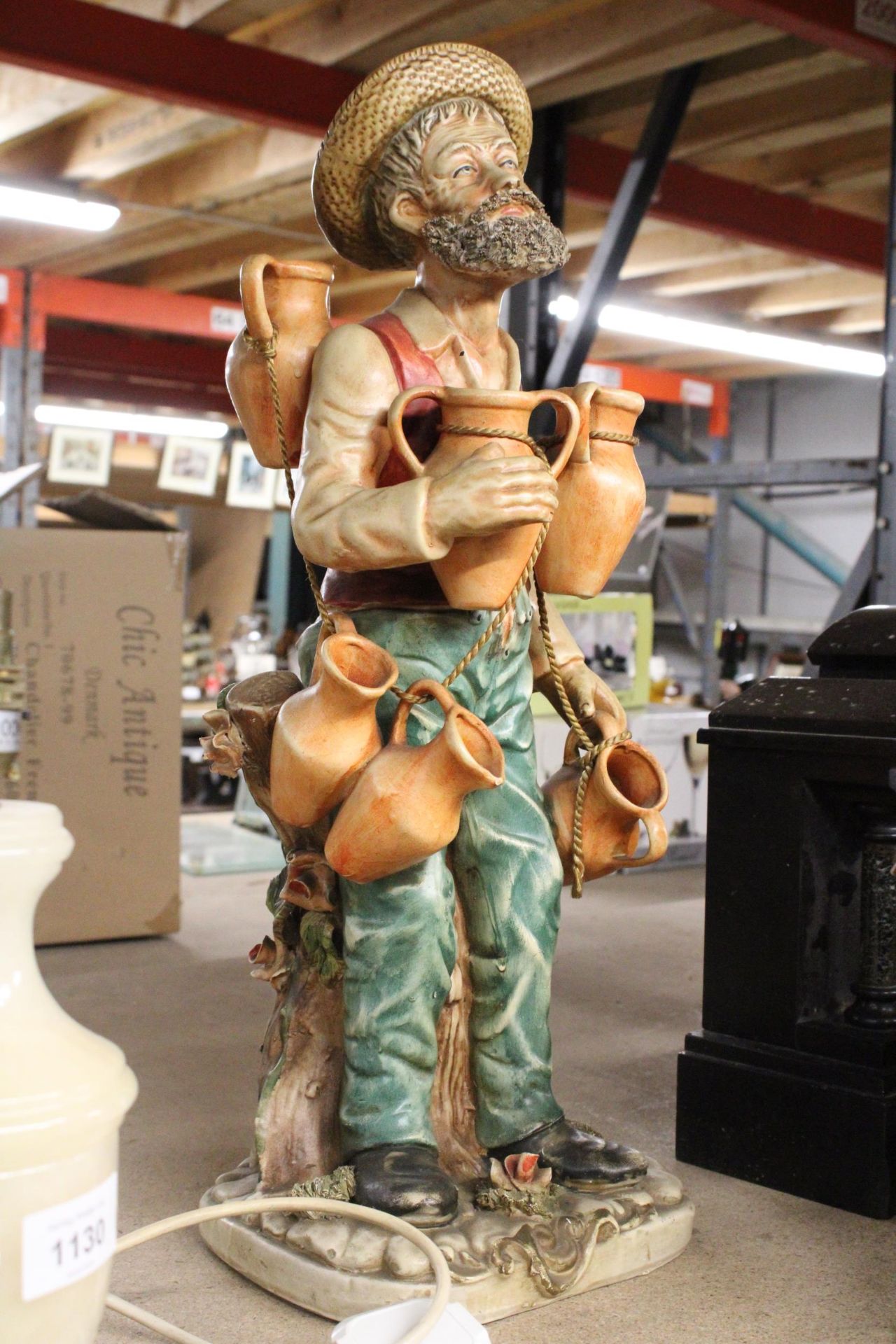 TWO LARGE CAPODIMONTE STYLE FIGURES - Image 5 of 7