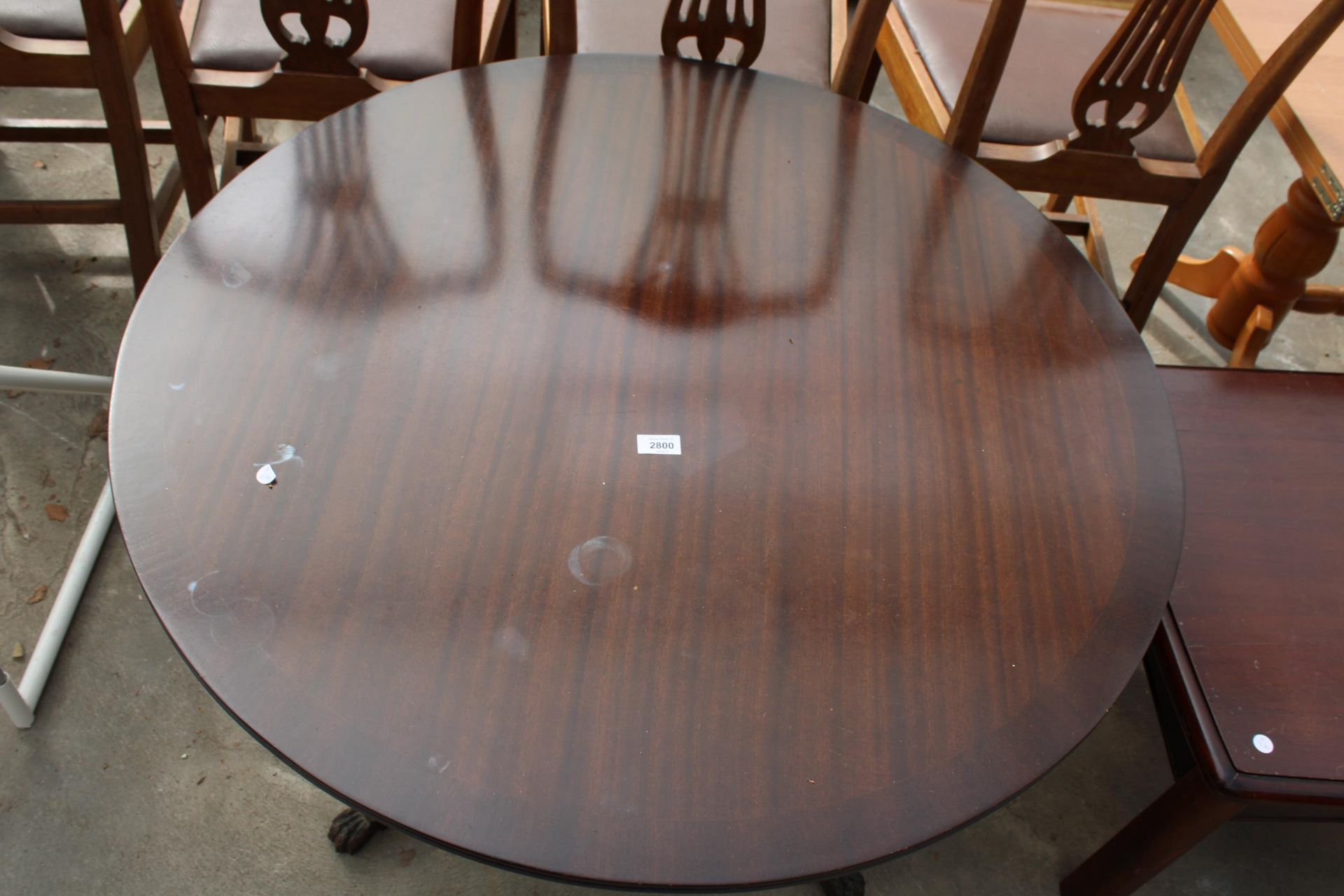 A MODERN MAHOGANY PEDESTAL TABLE, 40" DIAMETER - Image 2 of 2