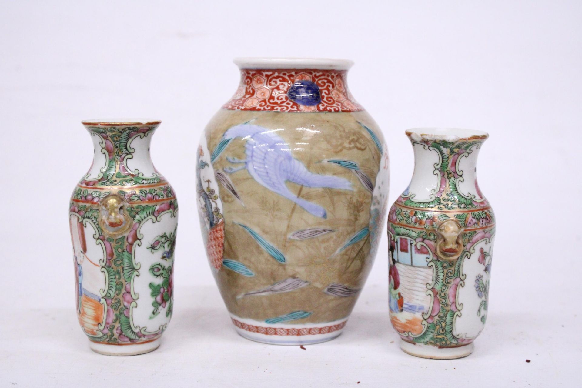 THREE CANTONESE VASES - Image 2 of 5