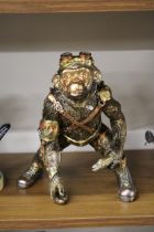A STEAMPUNK STYLE CHIMP, HEIGHT 21CM