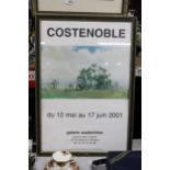 A FRAMED AND GLAZED FRENCH PROVISIONAL ART GALLERY POSTER, FEATURING THE WORK OF ANNA COSTENOBLE,