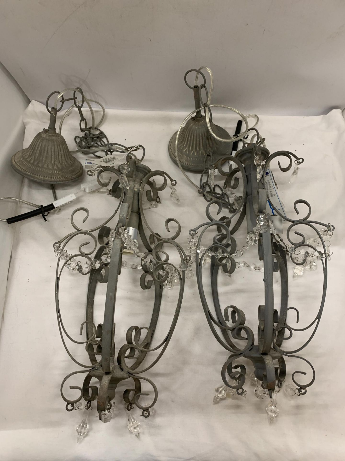A NEW AND BOXED PAIR OF HANDMADE GREY FRENCH CHANDELIERS - Image 3 of 5
