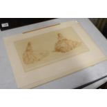 A PENCIL SIGNED SIR WILLIAM RUSSELL FLINT CHALK PRINT