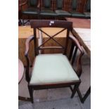 A 19TH CENTURY MAHOGANY ELBOW CHAIR