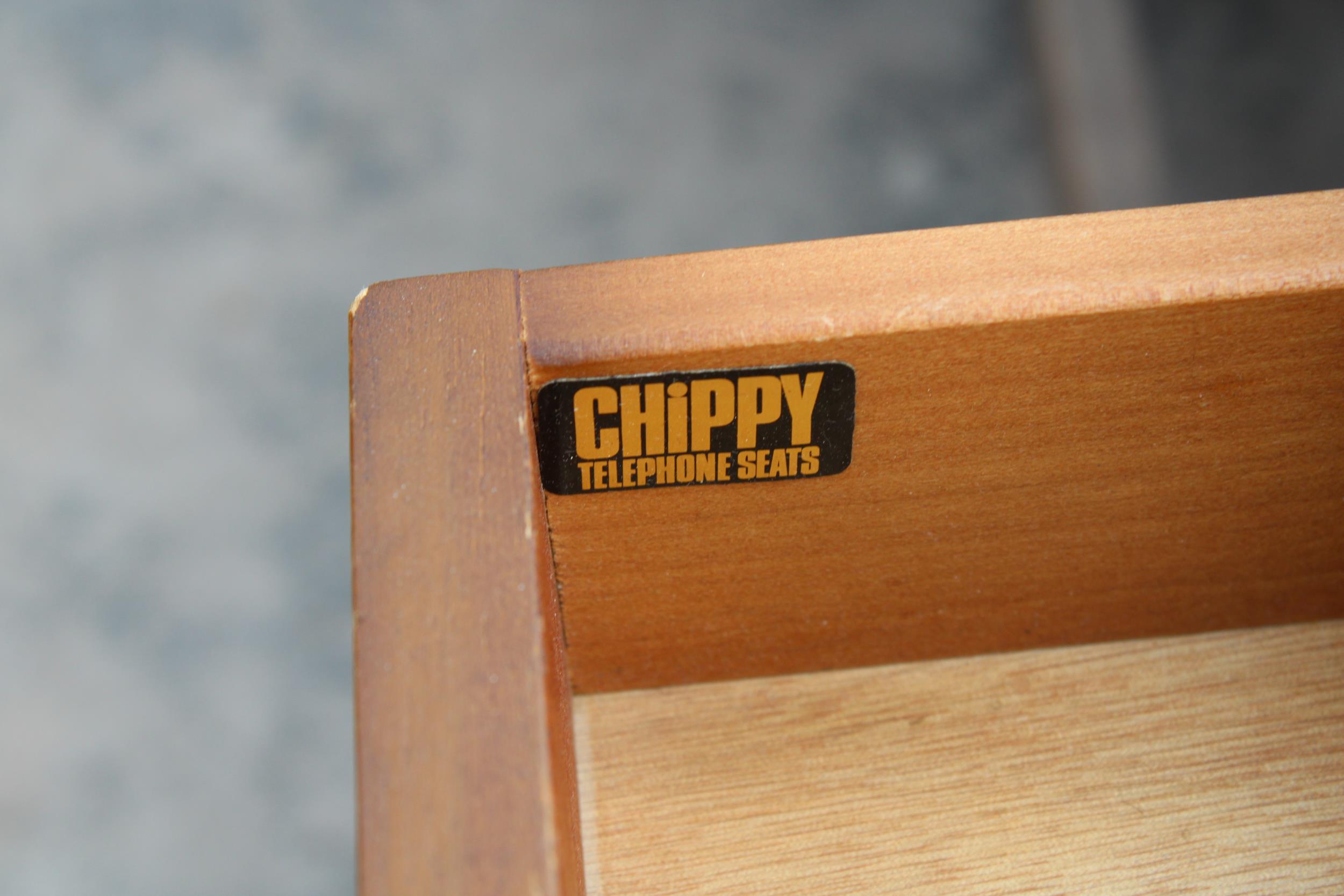 A RETRO TEAK CHIPPY TELEPHONE TABLE/SEAT - Image 3 of 3