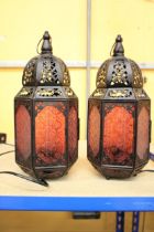A PAIR OF MOROCCAN STYLE TABLE LAMPS