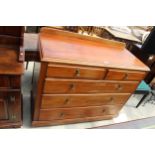 AN EARLY 20TH CENTURY MAHOGANY CHEST OF TWO SHORT AND THREE LONG GRADUATED DRAWERS, 49" WIDE