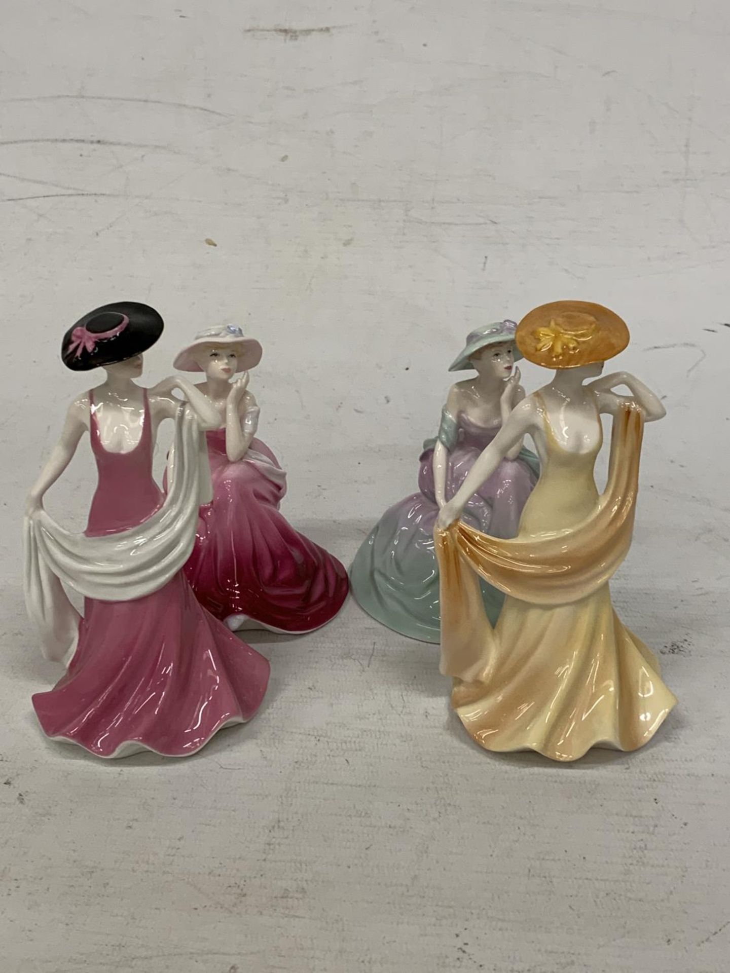 FOUR SMALL COALPORT FIGURINES "FASCINATION" "IN LOVE" "APRIL" AND "POPPY" - Image 2 of 4