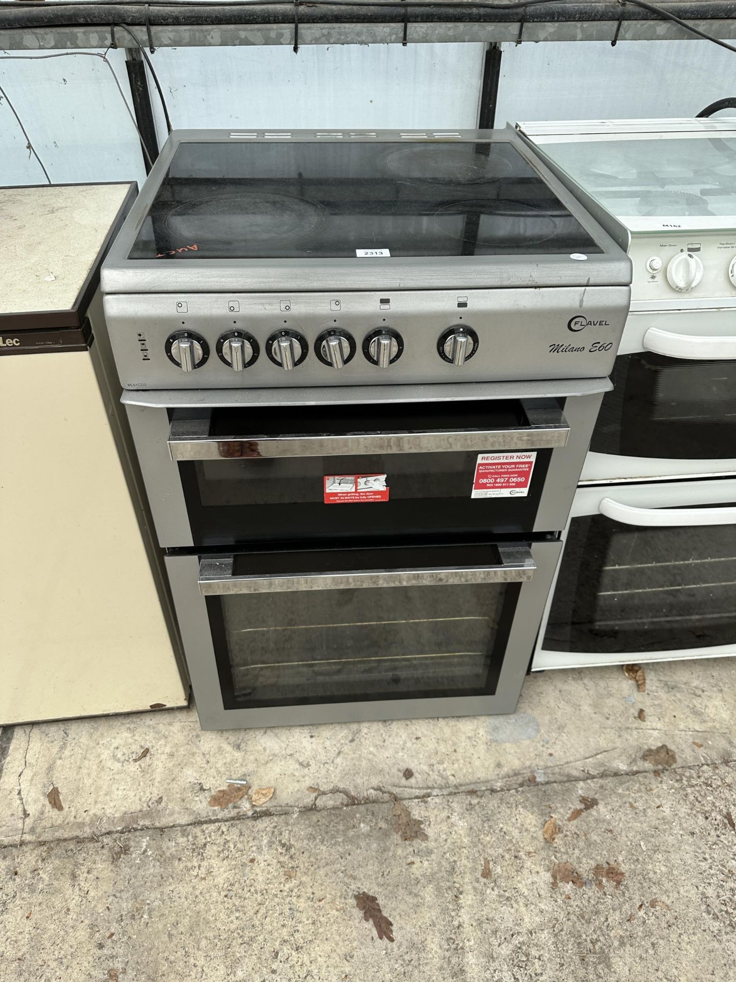 A GREY FLAVEL ELCTRIC OVEN AND HOB