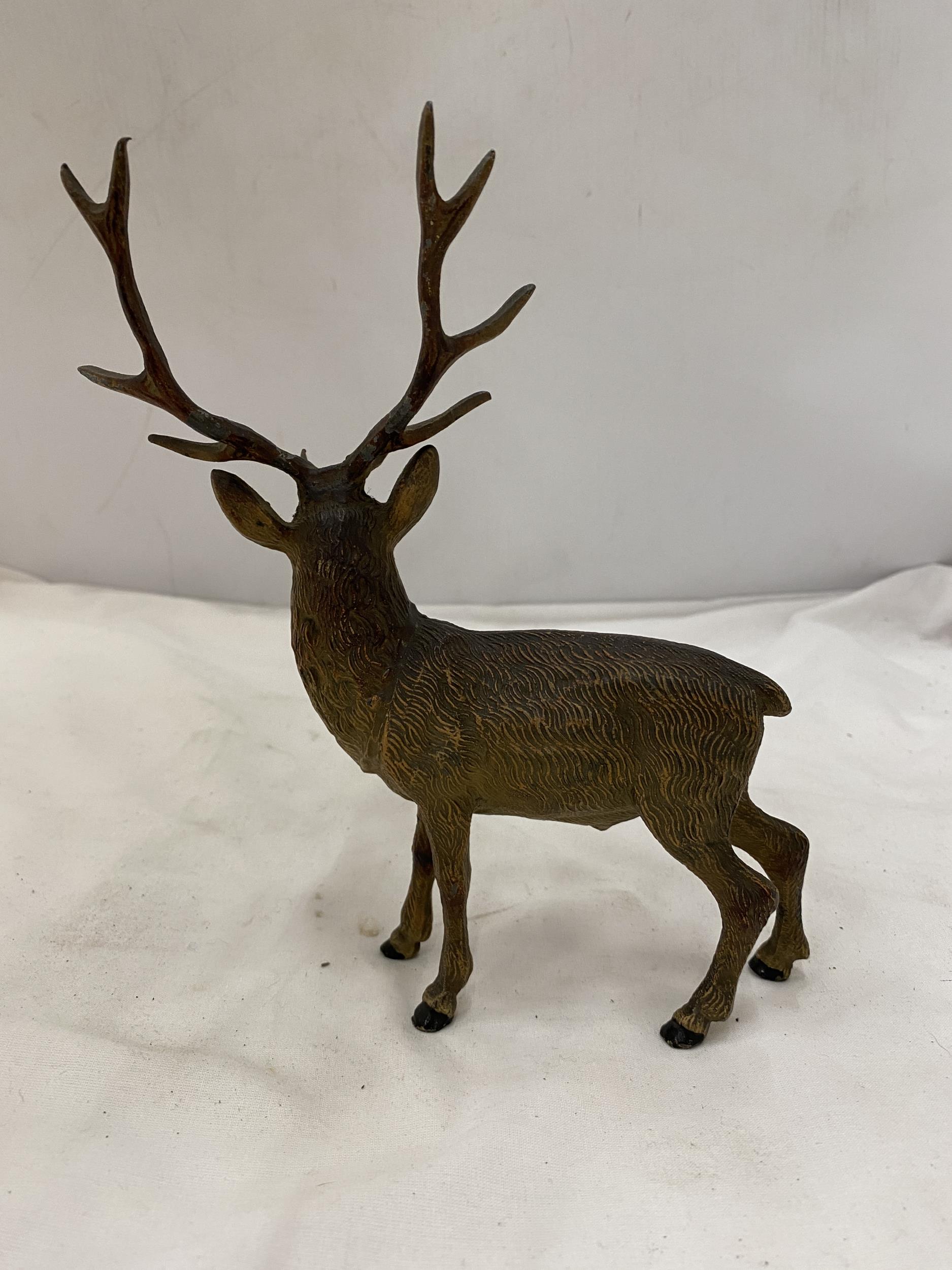 A GOLD PAINTED AUSTRIAN STAG FIGURE - Image 5 of 6