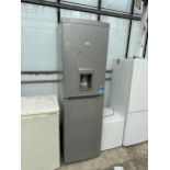 A GREY UPRIGHT BEKO FRIDGE FREEZER WITH WATER DISPENSER