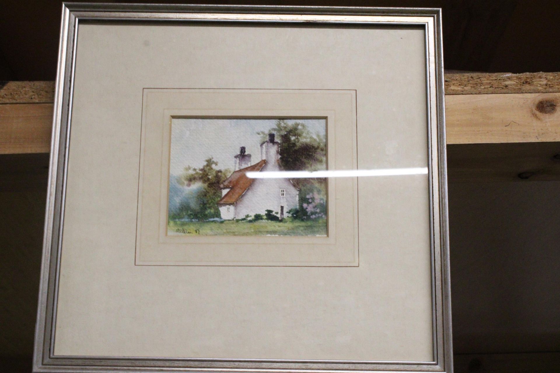 TWO FRAMED WATERCOLOURS OF COUNTRY COTTAGES, SIGNED STOCKTON '84 - Image 2 of 5