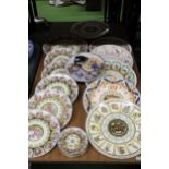 A COLLECTION OF SEVEN WEDGWOOD VINTAGE CALENDAR PLATES, PLUS A QUANTITY OF CONTINENTAL PLATES