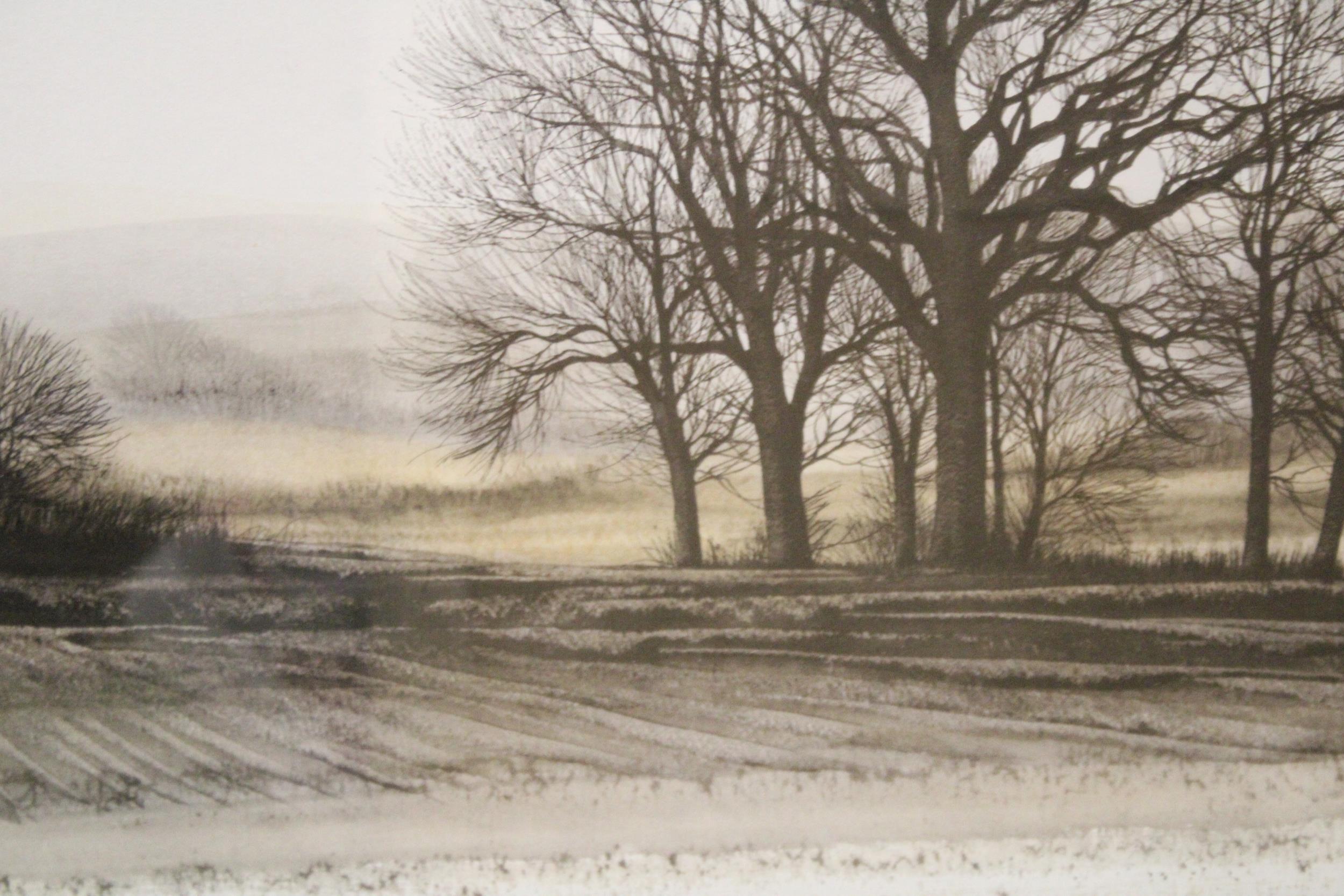 TWO FRAMED PRINTS TO INCLUDE KATHLEEN CADDICKWINTER SNOWY COTTAGE PLUS A FURTHER AUTUMN FIELD SCENE - Image 5 of 6