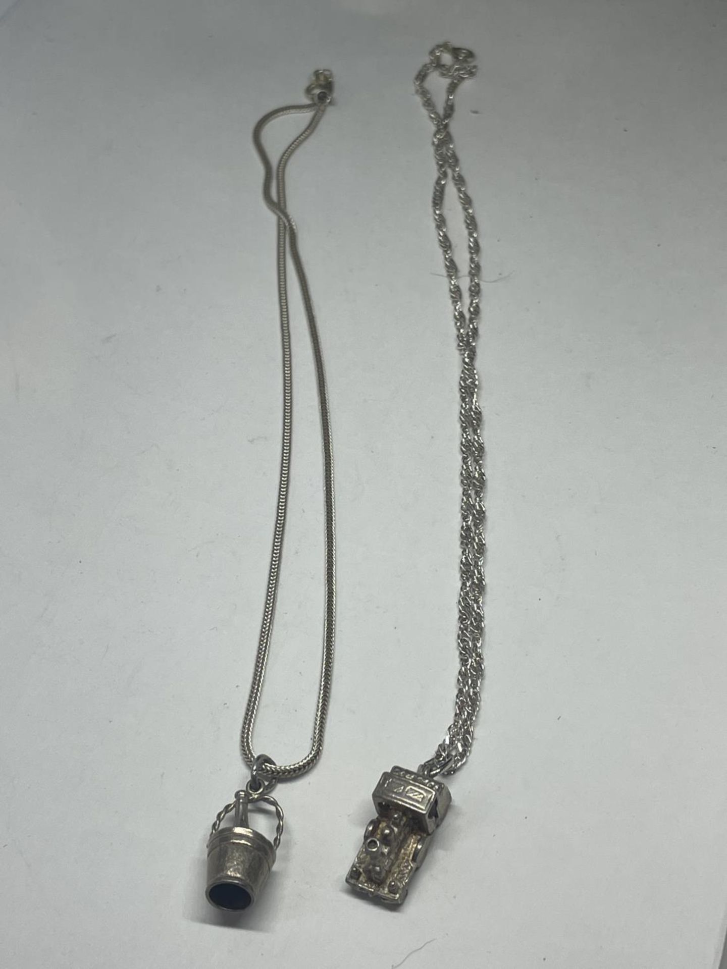 TWO SILVER NECKLACES