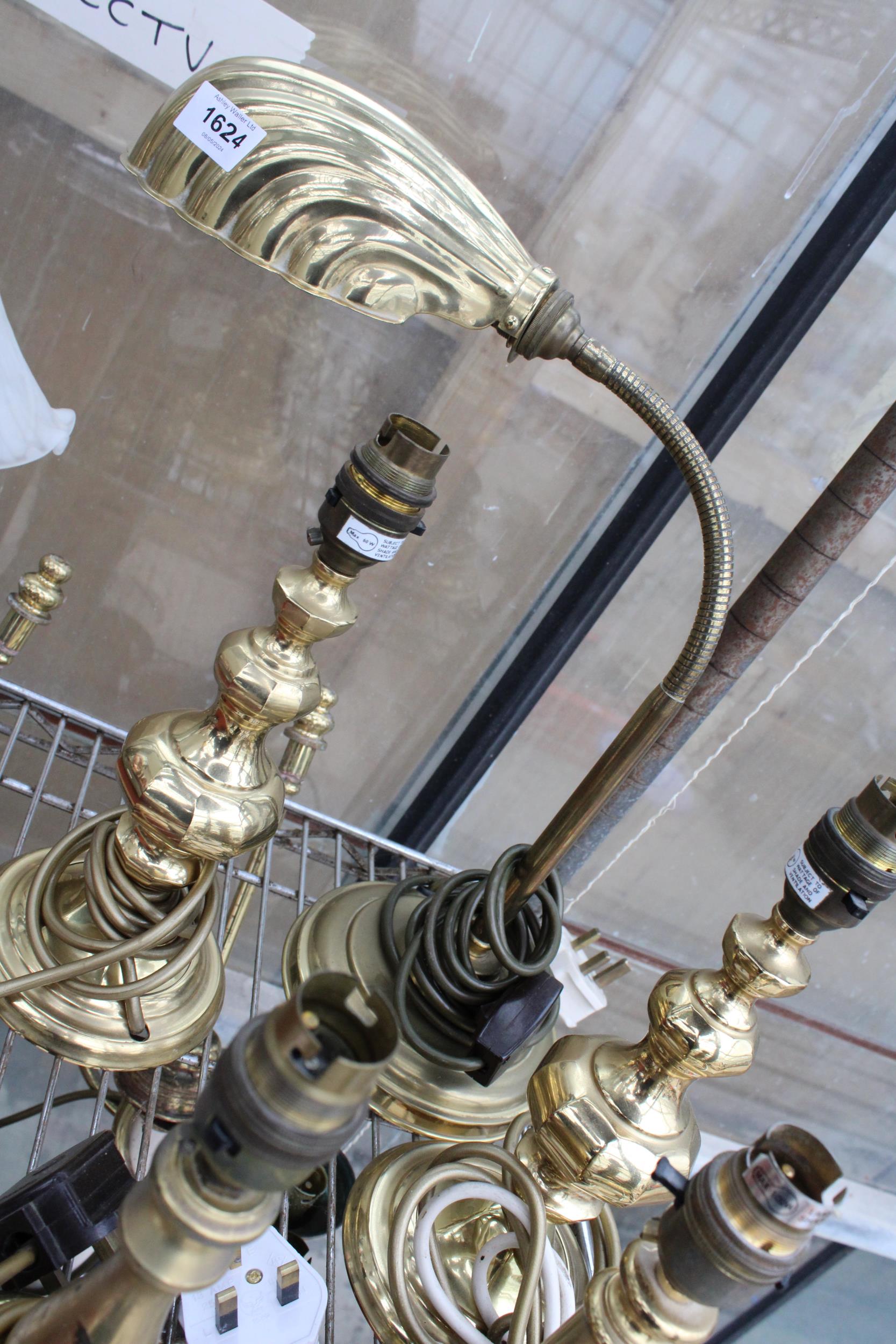 SIX VARIOUS VINTAGE BRASS TABLE LAMPS - Image 2 of 3