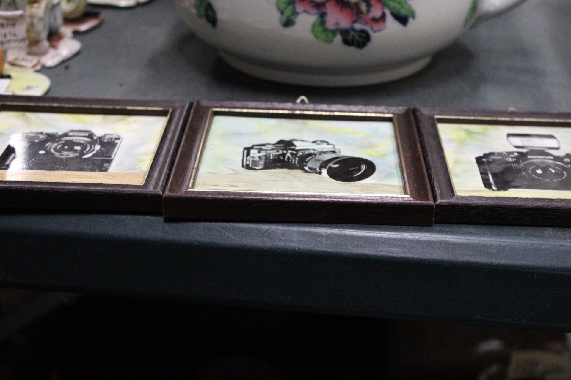 ASET OF THREE HAND PAINTED TILES OF CAMERAS - Image 5 of 5