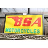 AN ILLUMINATED BSA MOTORCYCLES SIGN