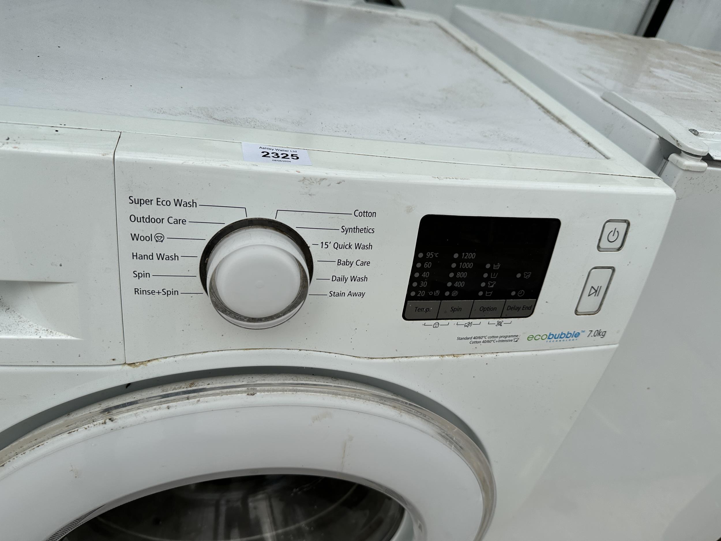 A WHITE SAMSUNG 7KG WASHING MACHINE - Image 2 of 3