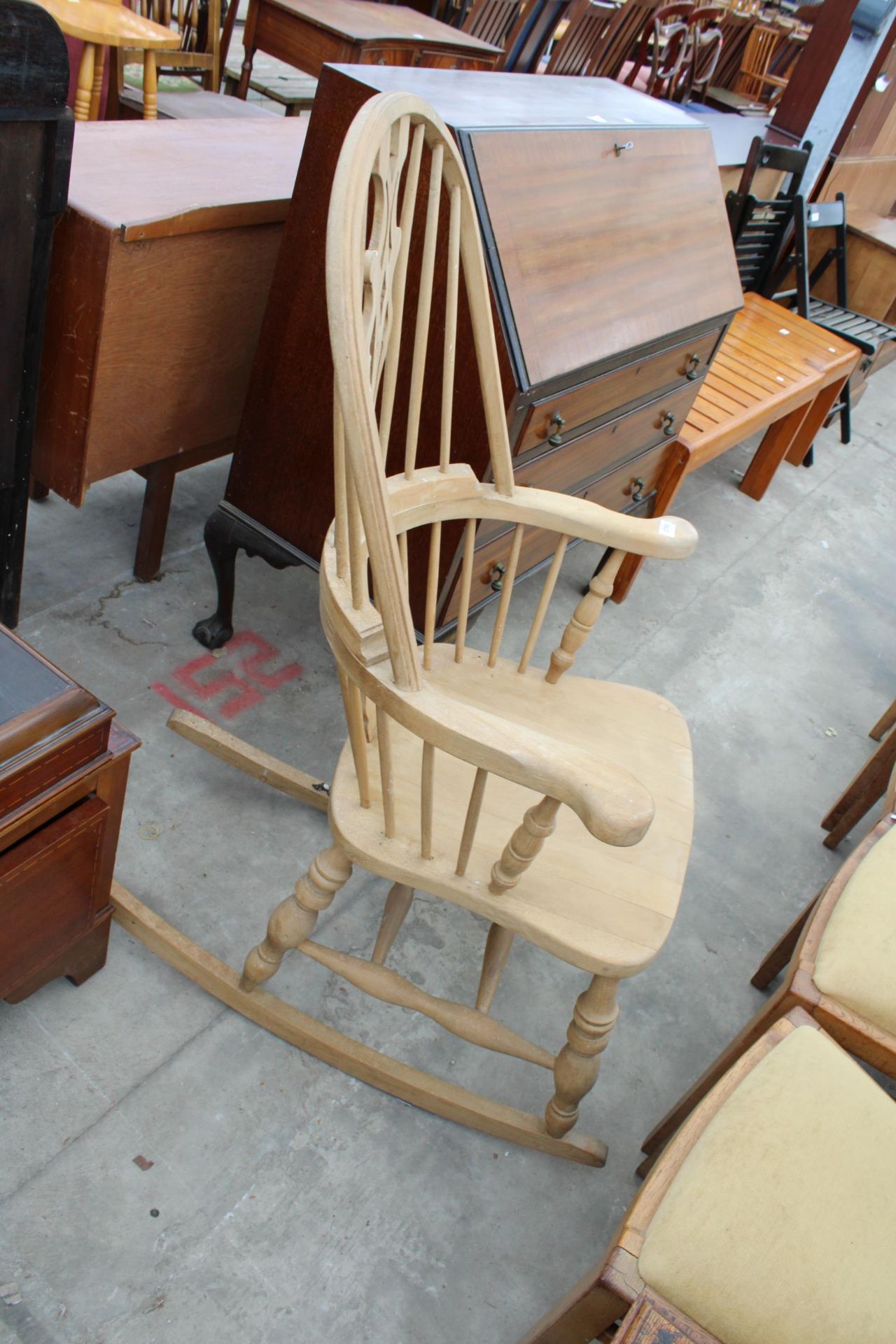 A WINDSOR STYLE ROCKING CHAIR - Image 2 of 2