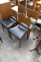 A SET OF FOUR RETRO BEAUTILITY DINING CHAIRS