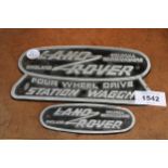 TWO CAST ALLOY LAND ROVER SIGNS