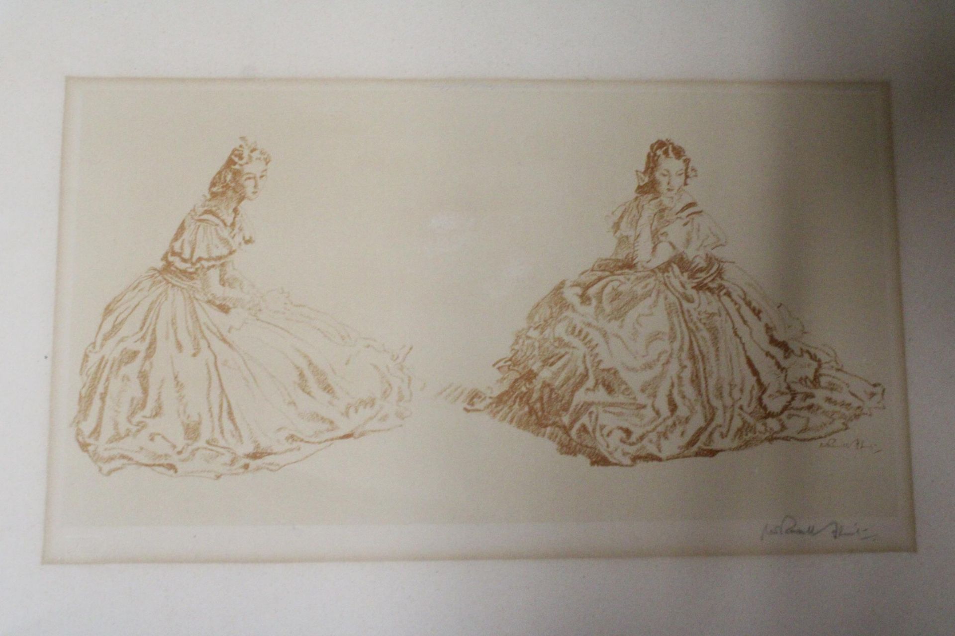A PENCIL SIGNED SIR WILLIAM RUSSELL FLINT CHALK PRINT - Image 2 of 4