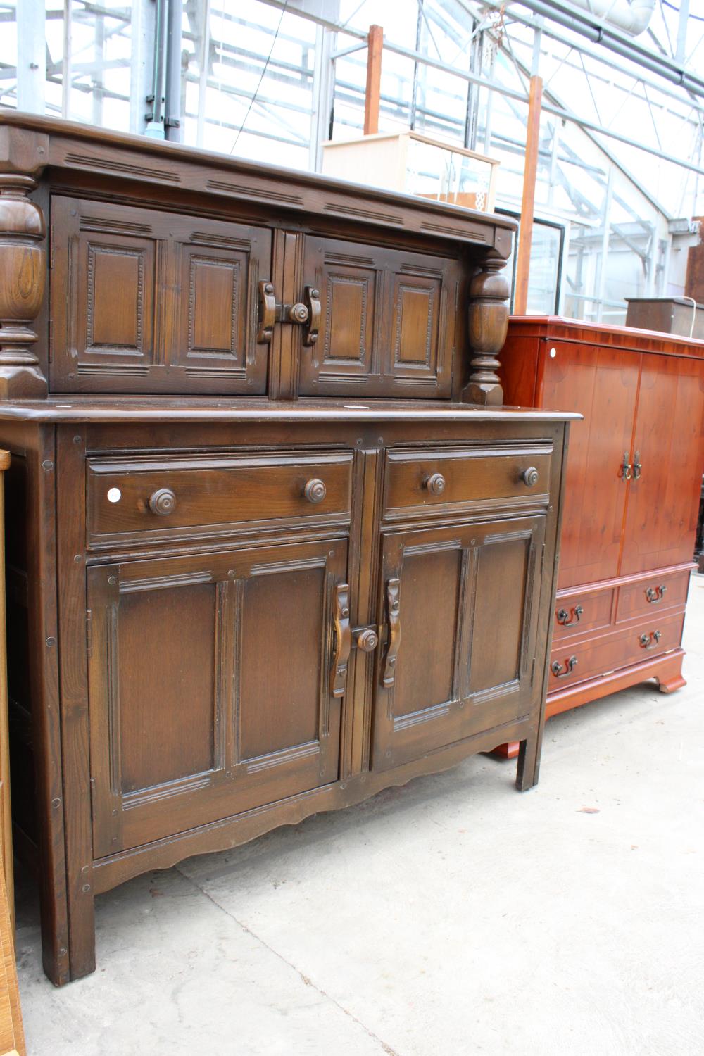 AN ERCOL BLUE LABEL COURT CUPBOARD - 48" WIDE - Image 2 of 4