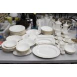 A LARGE ROYAL ALBERT PART DINNER SERVIE "VAL DOR" TO INCLUDE PLATES, CUPS, SAUCERS, TEAPOT, COFFEE