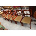 A SET OF SIX REGENCY STYLE DINING CHAIRS