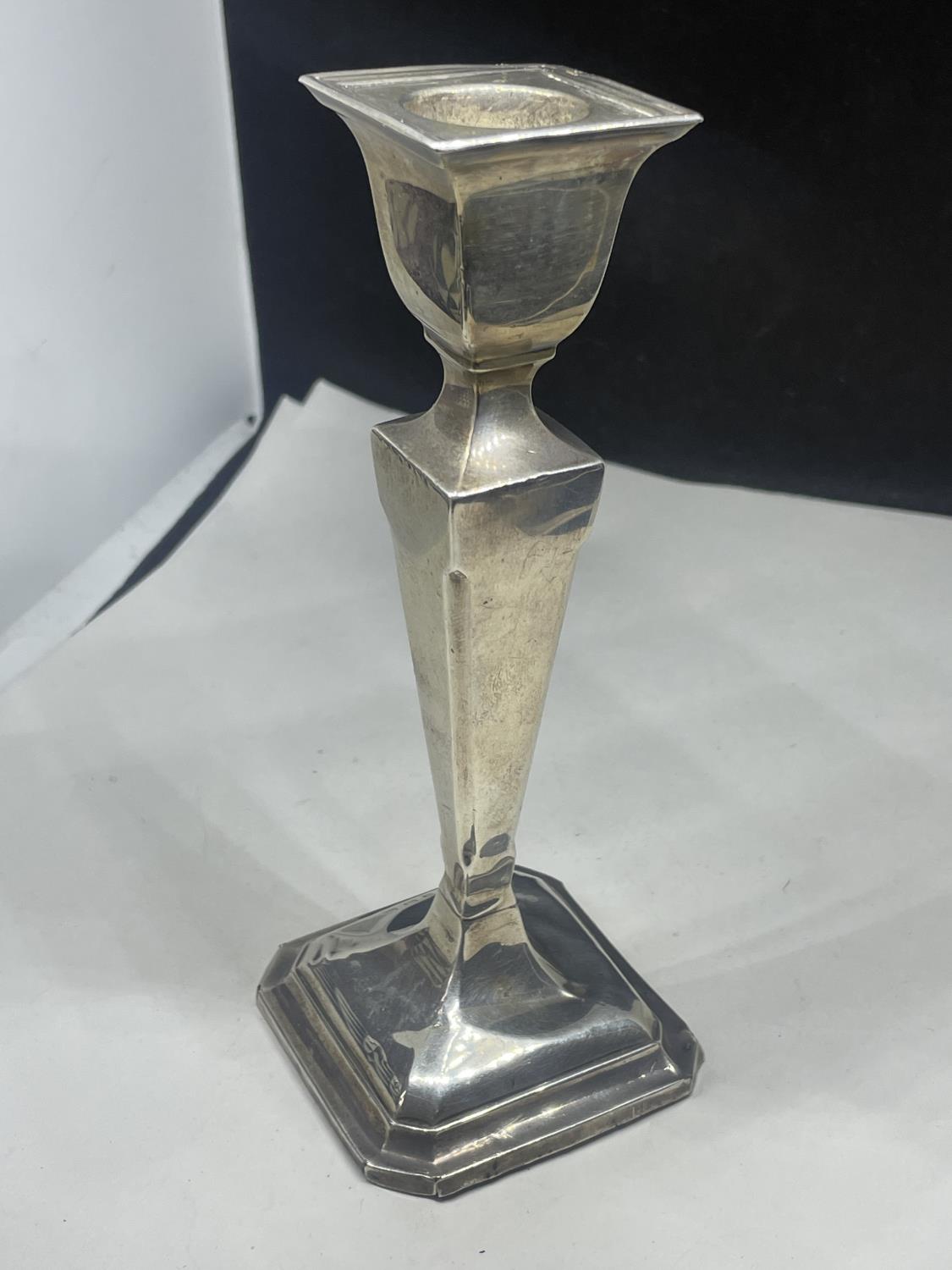 A HALLMARKED BIRMINGHAM SILVER CANDLESTICK GROSS WEIGHT 83 GRAMS