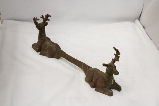 A VICTORIAN COUNTRY HOUSE, CAST BOOT SCRAPER WITH STAG DESIGN, LENGTH 41CM