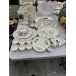 A QUANTITY OF CERAMICS TO INCLUDE PORTMERION PARIAN WHITE WARE EMBOSSED JUGS, ROYAL WORCESTER