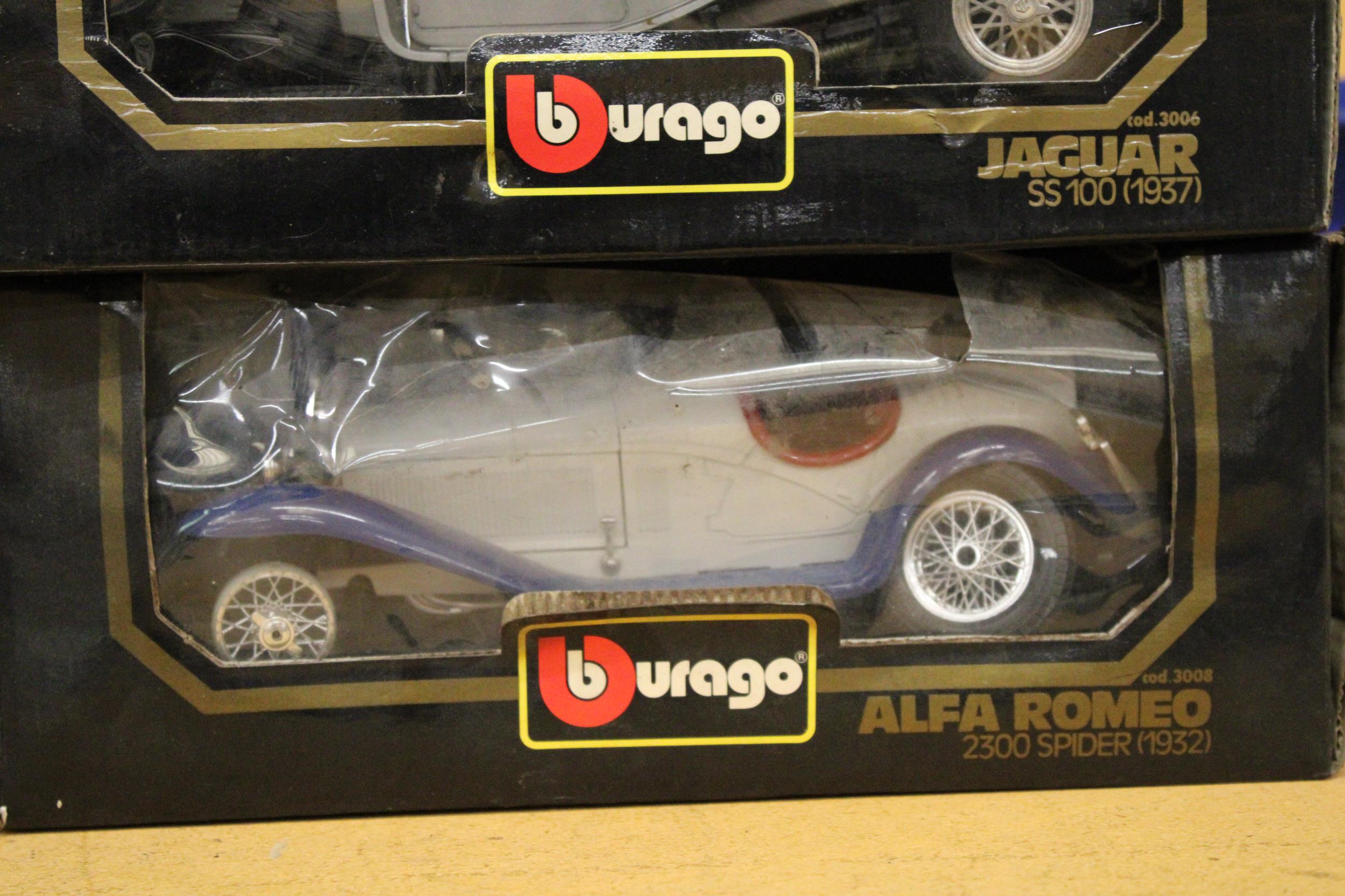 THREE VINTAGE BOXED TOY CARS TO INCLUDE A LIMITED EDITION 1947 CHEVY BEL AIR, JAGUAR AND A ALFA - Image 2 of 6
