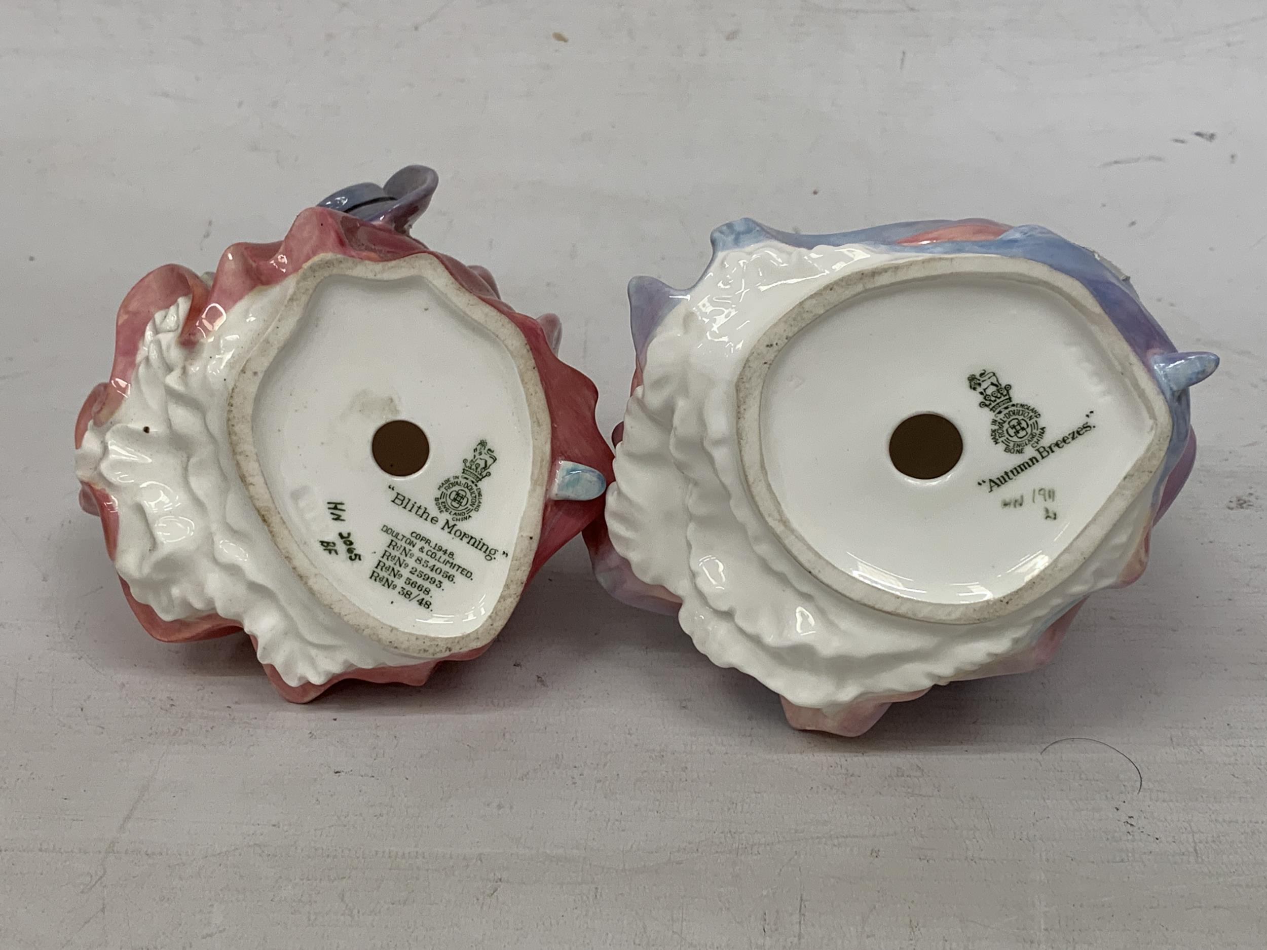 TWO ROYAL DOULTON FIGURINES "AUTUMN BREEZES" HN 1911 AND "BLITHE MORNING" HB 2045 - Image 5 of 5