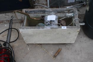A WOODEN LEAD LINED TOILET CISTERN