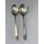 TWO HALLMARKED BIRMINGHAM SILVER SPOONS GROSS WEIGHT 25.7 GRAMS