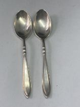 TWO HALLMARKED BIRMINGHAM SILVER SPOONS GROSS WEIGHT 25.7 GRAMS