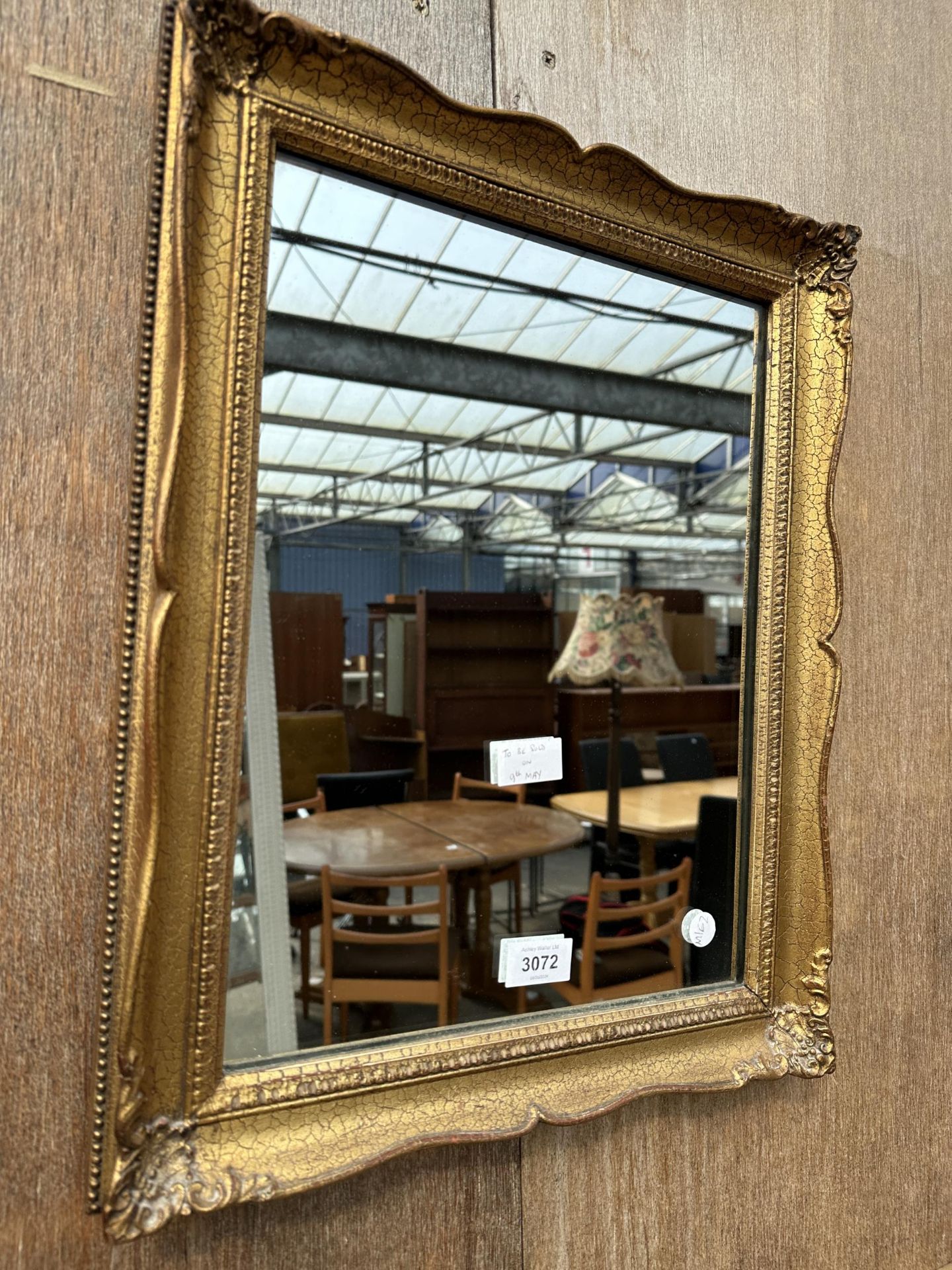 TWO MIRRORS - ONE GILT FRAMED, ONE OCTAGONAL BRASS FRAMED - Image 2 of 3