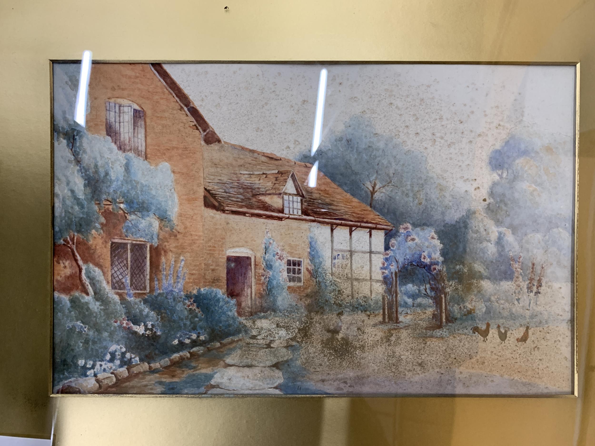 A FRAMED WATERCOLOUR OF A COTTAGE GARDEN SCENE - Image 2 of 6