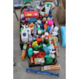 A LARGE ASSORTMENT OF VARIOUS CLEANING PRODUCTS